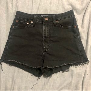 High-Rise Black Jean Shorts